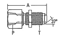 2239 Female Pipe to Male JIC Bulkhead